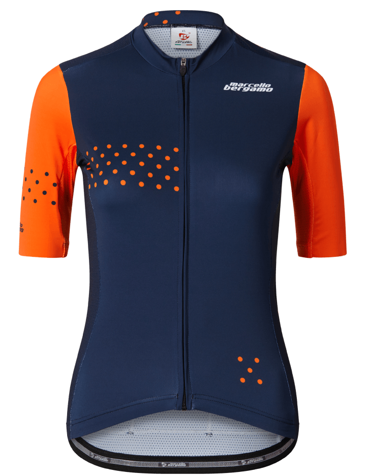 Women's Eccellere Duo Microdot Jersey - Blue/Orange - Marcello Bergamo